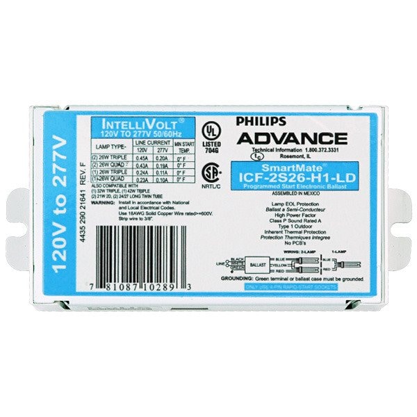 Advance Cfl Ballast 12PK ICF2S26H1LDK Zoro